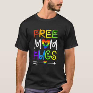 T-shirt Free Mom Hugs Rainbow Heart Lgbt Pride Mois 1