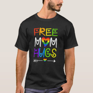 T-shirt Free Mom Hugs Rainbow Heart Lgbt Pride Mois 1