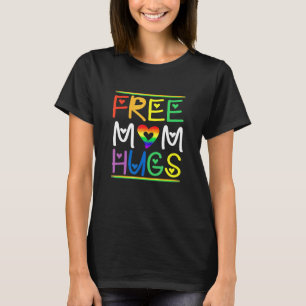 T-shirt Free Mom Hugs Rainbow Heart Lgbt Pride Mois 1