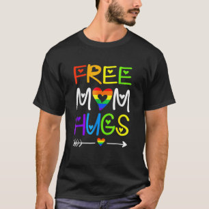 T-shirt Free Mom Hugs Rainbow Heart Lgbt Pride Mois 2