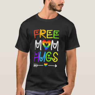 T-shirt Free Mom Hugs Rainbow Heart LGBT Pride Mois _3