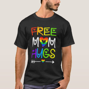 T-shirt Free Mom Hugs Rainbow Heart Lgbt Pride Mois 3