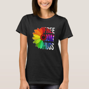 T-shirt Free Mom Hugues Rainbow Sunflower Gay pride Lgbtq