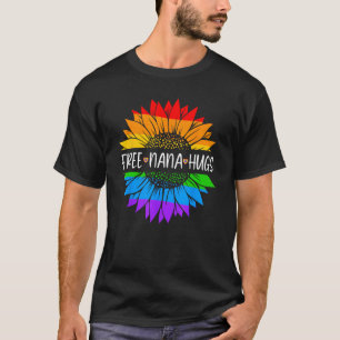 T-shirt Free Nana Hugs Rainbow Daisy Sunflower LGBT Gay Pr