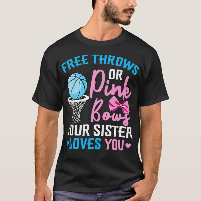 T-shirt Free Throws ou Pink Bows Soeur t'aime Genre R (Devant)