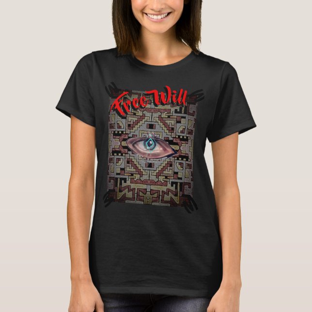 T-shirt Free Will & Geomethric Tribal/Ethnic Motif (Devant)
