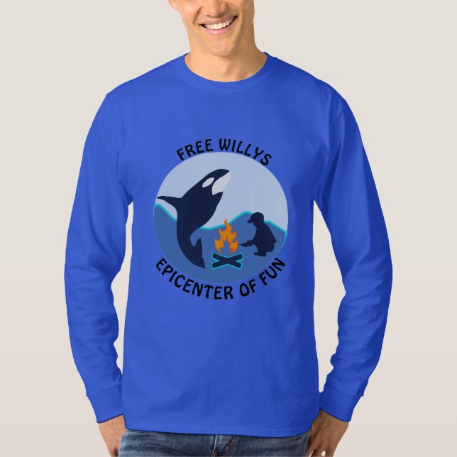 T-shirt Free Willy Blue Whale got nothing on Orca LS (Devant)