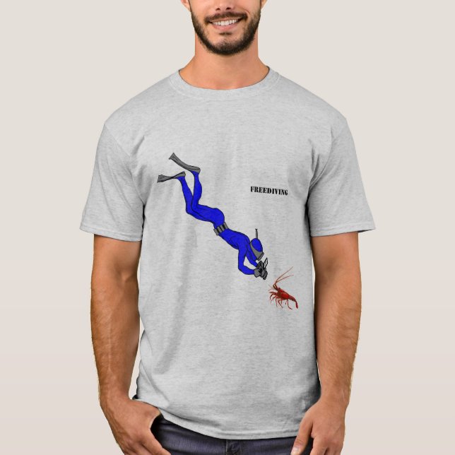 T-shirt Freediving Diver Photographier un homard épineux (Devant)