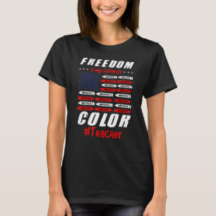 T-shirt Freedom America est mon professeur de couleur préf