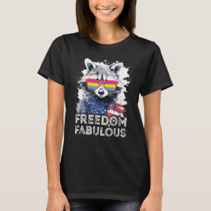 T-shirt Freedom Fabon Raccoon Pansexual Lunettes de soleil