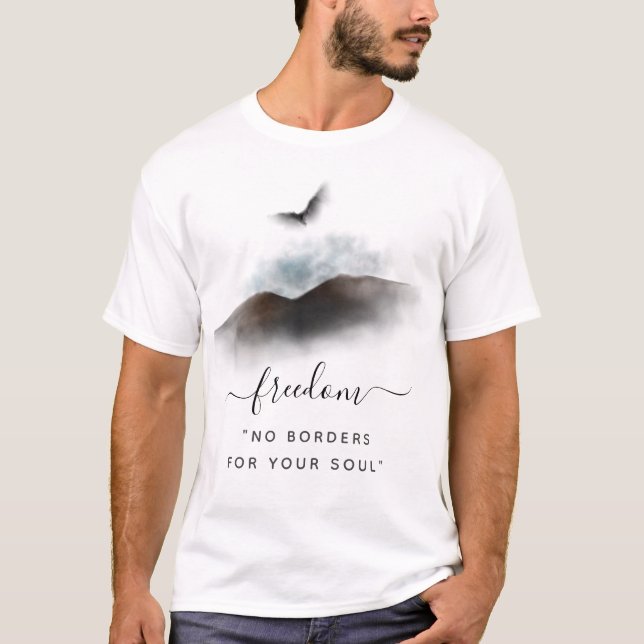 T-shirt Freedom Watercolor Eagle Mountains (Devant)