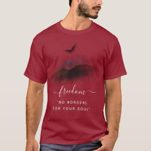 T-shirt Freedom Watercolor Eagle Mountains Maroon