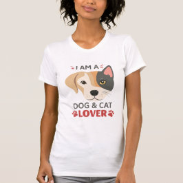 T-shirt Freefit I AM A Dog & Amoureux des chats Femme minc