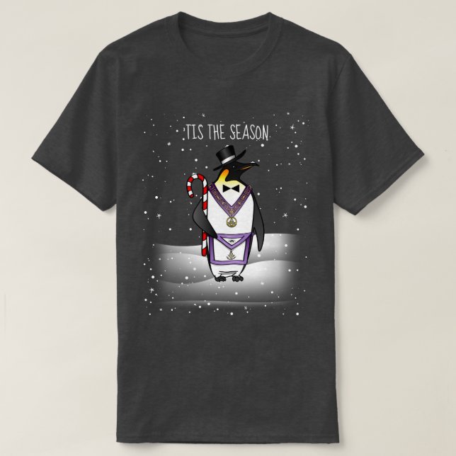 T-shirt Freemason Pingouin Noël Masonic (Design devant)