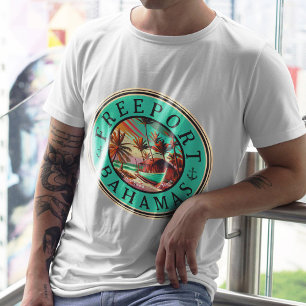T-shirt Freeport Bahamas Sunset Travel Souvenir 1950