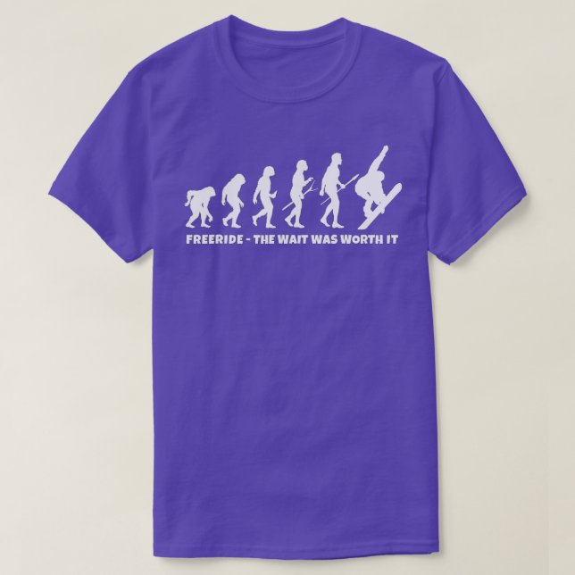 T-shirt Freeride Snowboarder Evolution de Freeride Snowboa (Design devant)