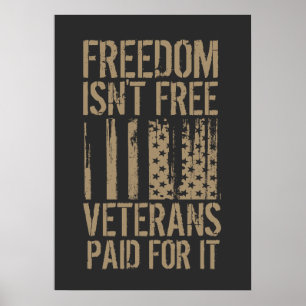 T-Shirt Freiheit ist nicht umsonst, Veteranen beza Poster