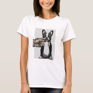 T-shirt French Bulldog and Finger Moustache