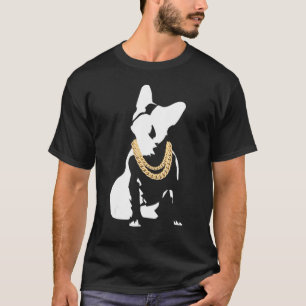 T-shirt French Bulldog Avec Collier Or Français Avec Go