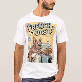 T-shirt French Bulldog Breakfast Cartoon Art