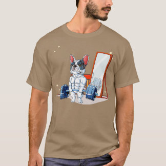 T-shirt French Bulldog Dog Weightlifting Deadlift Men Fitn