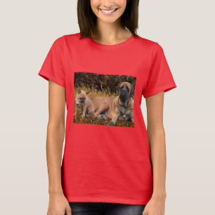 T-shirt French Bulldog et amitié Mastiff