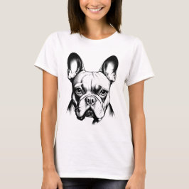 T-shirt French Bulldog Frenchie Mom Pencil Sketch