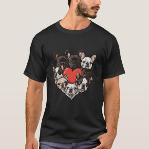 T-shirt French Bulldog Heart Valentin 2024 Couple C