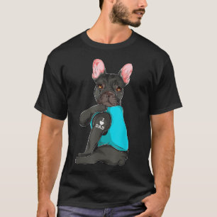 T-shirt French Bulldog I Love Papa Tattoo Apparel, Chien P