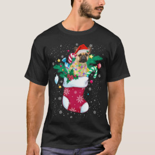 T-shirt French Bulldog In Sock Funny Christmas Pajama Sant