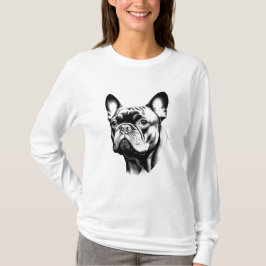 T-shirt French Bulldog Mom Pencil Sketch Gift