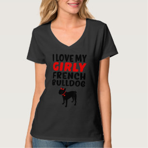 T-shirt French Bulldog Pet Girl Girl Chien Genre Révélatio