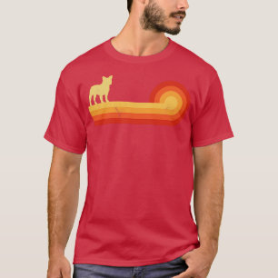 T-shirt French Bulldog Retro Vintage Sunset 60s les années