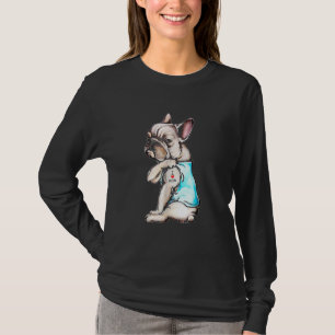 T-shirt French Bulldog Tattoo I Love Mom Chien Fête des mè