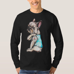 T-shirt French Bulldog Tattoo I Love Mom Chien Fête des mè