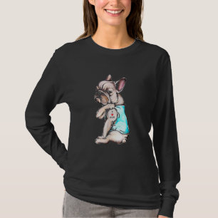T-shirt French Bulldog Tattoo I Love Mom Chien Fête des mè