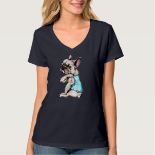 T-shirt French Bulldog Tattoo I Love Mom Funny Chien Mothe