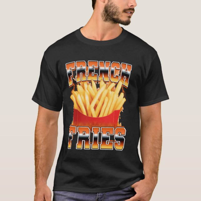 T-shirt French Fries Pomme de terre 90s Bootleg Style (Devant)