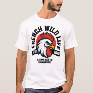 T-shirt French Wild Life - Eleganter Hahn