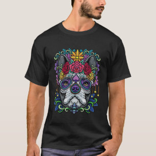 T-shirt Frenchie Dia De Los Muertos Jour du Chien Mort Su
