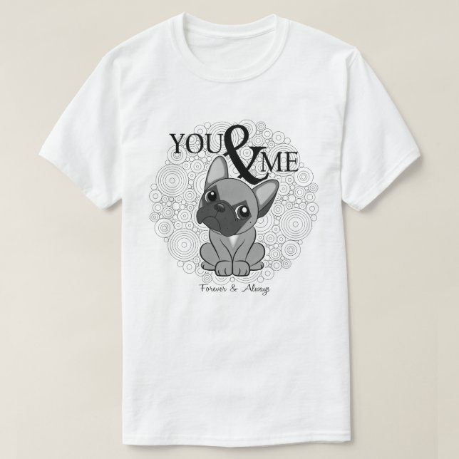 T-shirt Frenchie lovers BW (Design devant)