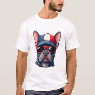 T-shirt Frenchie portant les couleurs des États-Unis