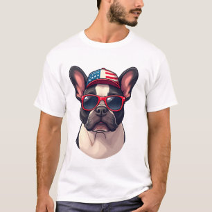 T-shirt Frenchie portant les couleurs des USA (3)