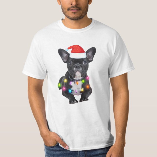T-shirt frenchies cadeau de noël pour les amoureux du bull (Devant)
