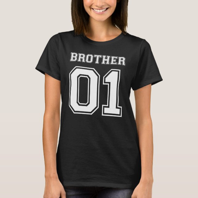 T-shirt Frère 01 Frère Père Son Partenaire Look Cadeau (Devant)