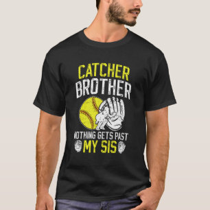 T-shirt Frère attrapeur de softball fier frère d'un attrap
