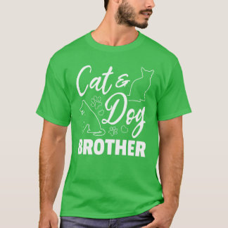 T-shirt Frère de chien et de chat Frère de chien Amoureux