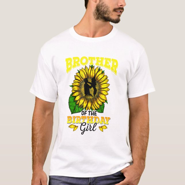 T-shirt Frère De Fille Anniversaire Tournesol Anniversaire (Devant)