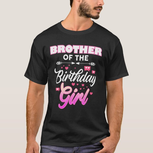 T-shirt Frère De La Fille Anniversaire Correspondant Famil (Devant)