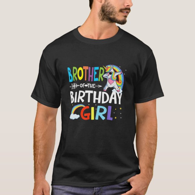 T-shirt Frère De La Fille Anniversaire Dabbing Dabbing Uni (Devant)